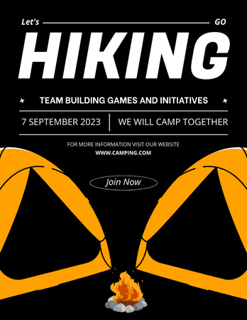 Team Building Games and Activities on Black Poster 8.5x11in Design Template