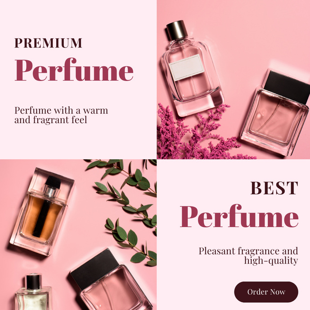 Premium Perfume Pink Collage Instagram Πρότυπο σχεδίασης