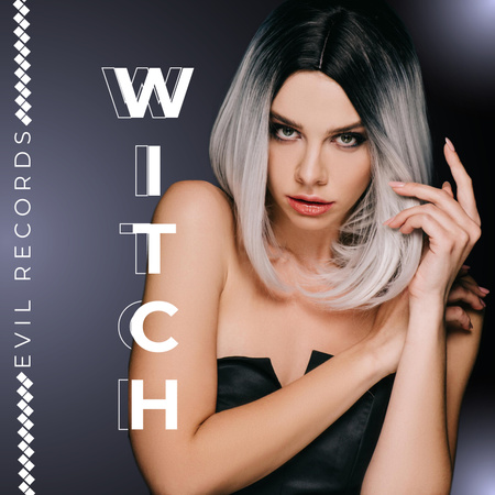 Capa do álbum Evil Records Witch Album Cover Modelo de Design
