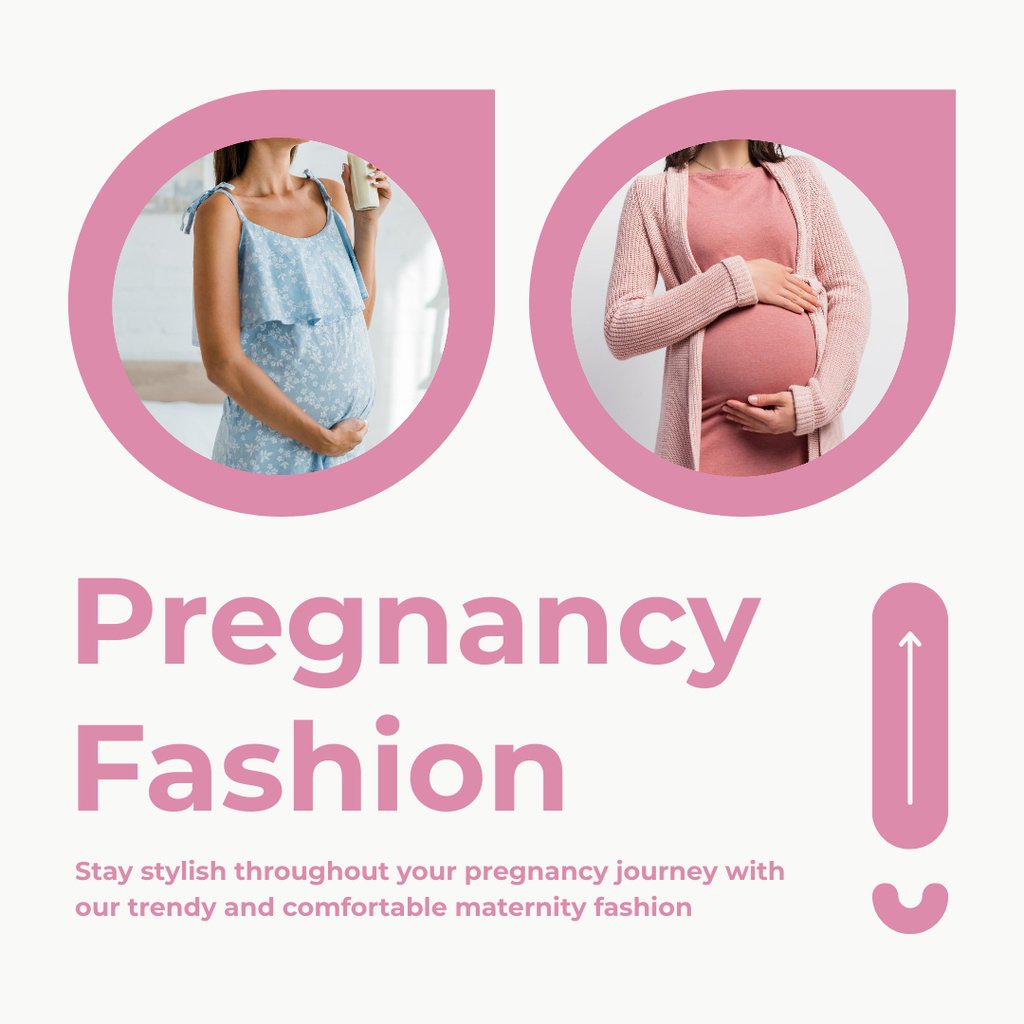 Pregnant Fashion for Stylish Expectant Mothers Instagram AD – шаблон для дизайну