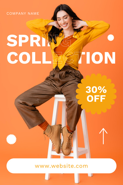 Spring Collection Sale Ad Layout with Photo Pinterest Modelo de Design