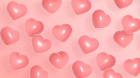 Valentine's Day with Pattern of Pink Hearts Zoom Background Design Template
