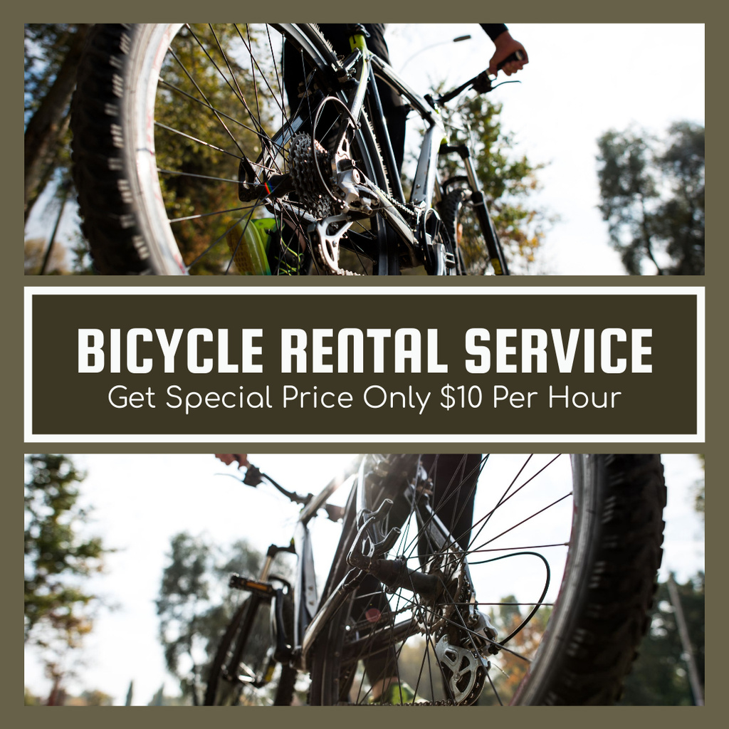 Rental Bicycles for Travel and Active Tourism Instagram Πρότυπο σχεδίασης