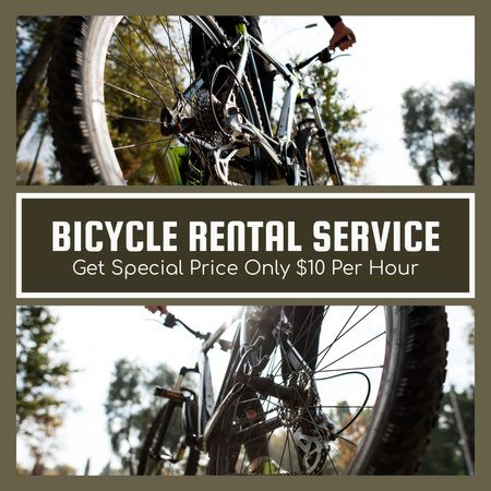 Modèle de visuel Location de vélos pour les voyages et le tourisme actif - Instagram