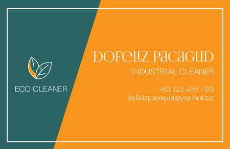 Platilla de diseño Introductory Card of Industrial Eco Cleaner Business Card 85x55mm