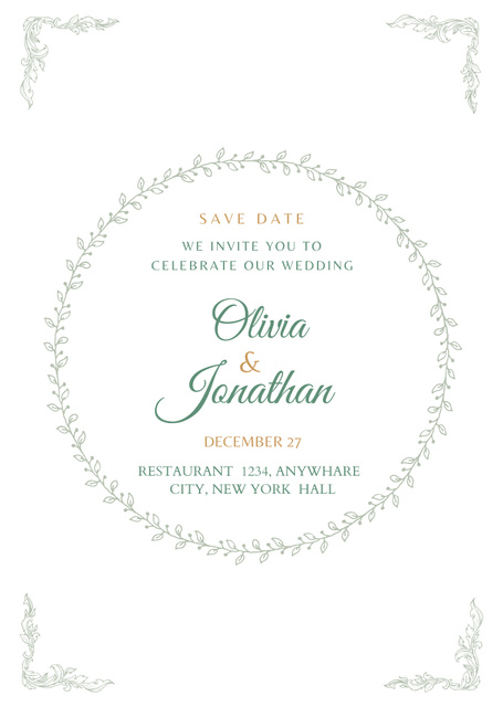 Template di design Minimalist and Light Wedding Celebration Announcement Postcard A6 Vertical