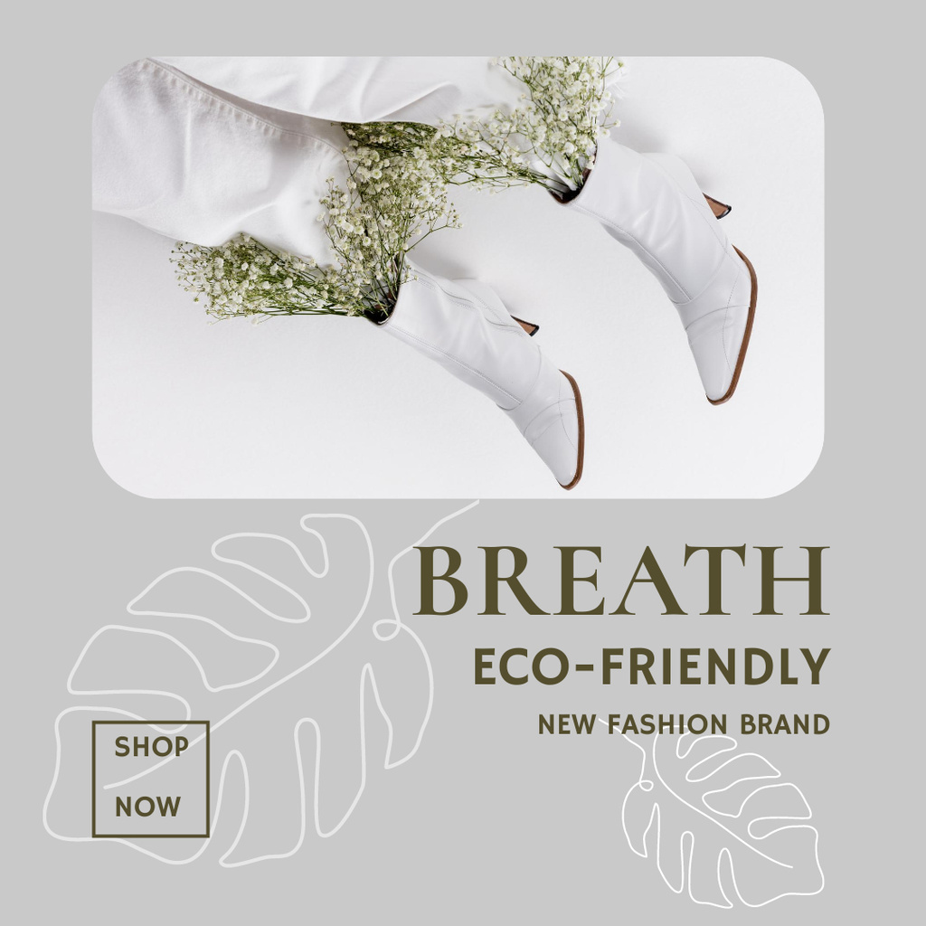 Promotion of the New Brand of Eco Shoes Instagram Design Template