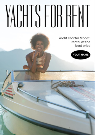 Platilla de diseño Stunning Promotion of Yachts for Rent Flyer A7