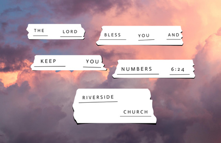 Template di design Annuncio di servizio in chiesa con citazione e cielo sullo sfondo Flyer 5.5x8.5in Horizontal