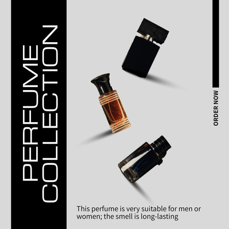 Designvorlage glasflaschen mit parfüm für Instagram