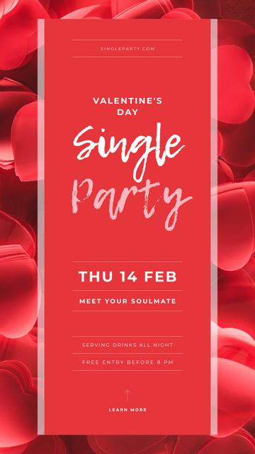 Plantilla de diseño de Invitation to Single Party on Valentine's Day Instagram Story 