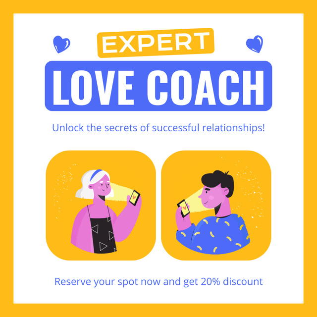 Modèle de visuel Booking Place for Session with Love Coach - Instagram