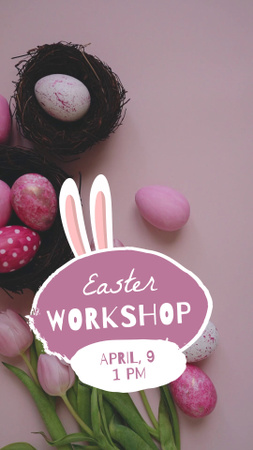 Easter Workshop For Eggs Painting TikTok Video Design Template