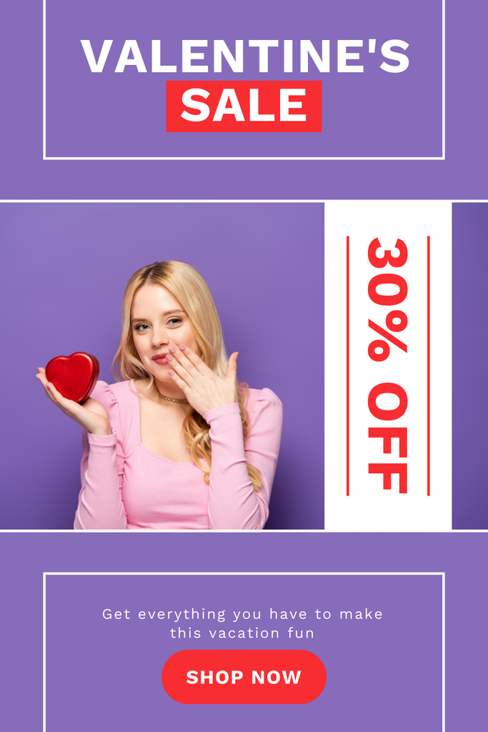 Valentine's Day Offers Pinterestデザインテンプレート