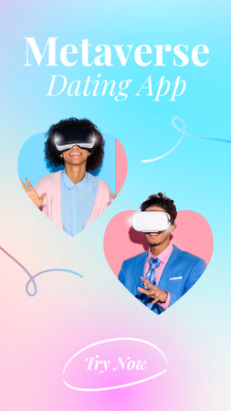 Ontwerpsjabloon van Instagram Story van Virtual Dating App Promotion