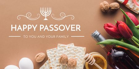 Platilla de diseño Happy Passover Greeting Twitter