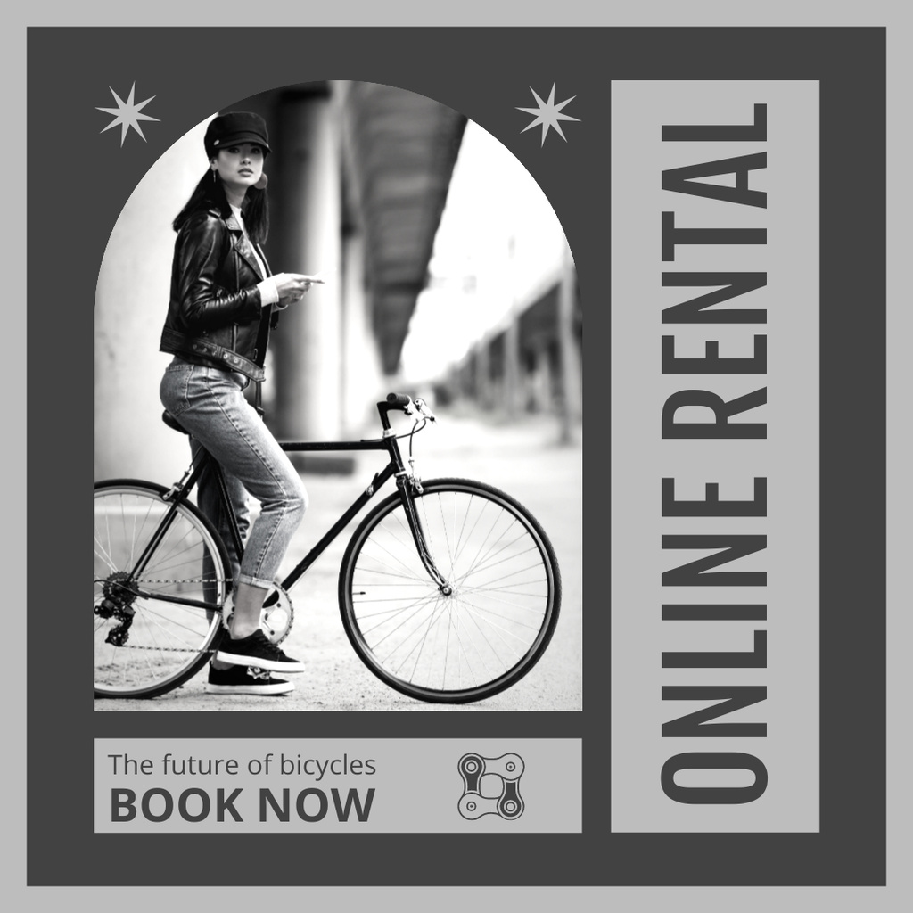 Online Services on Bikes Booking Instagram AD – шаблон для дизайна