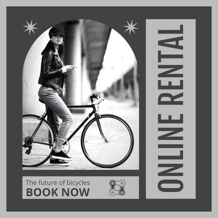 Plantilla de diseño de Servicios online de reserva de bicicletas Instagram AD 