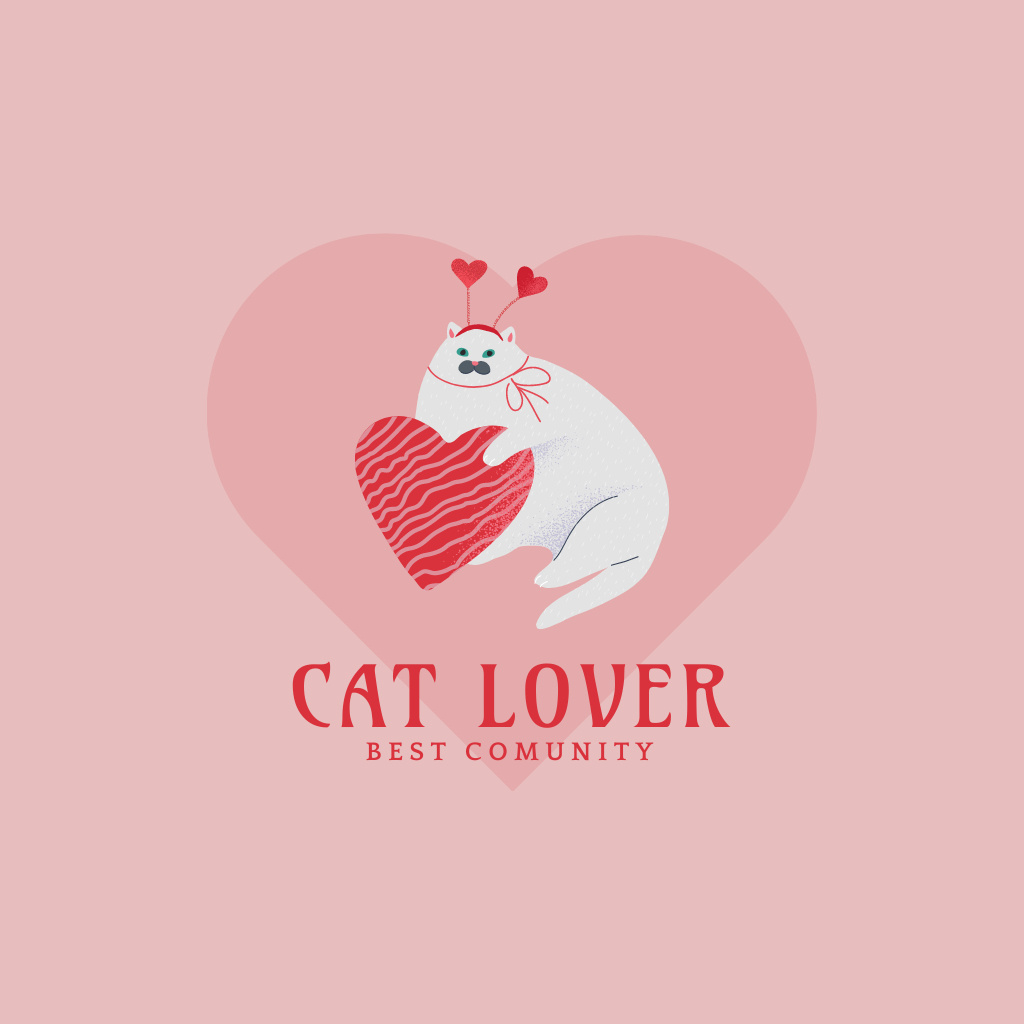 Platilla de diseño Emblem of Cat Lover Community Logo