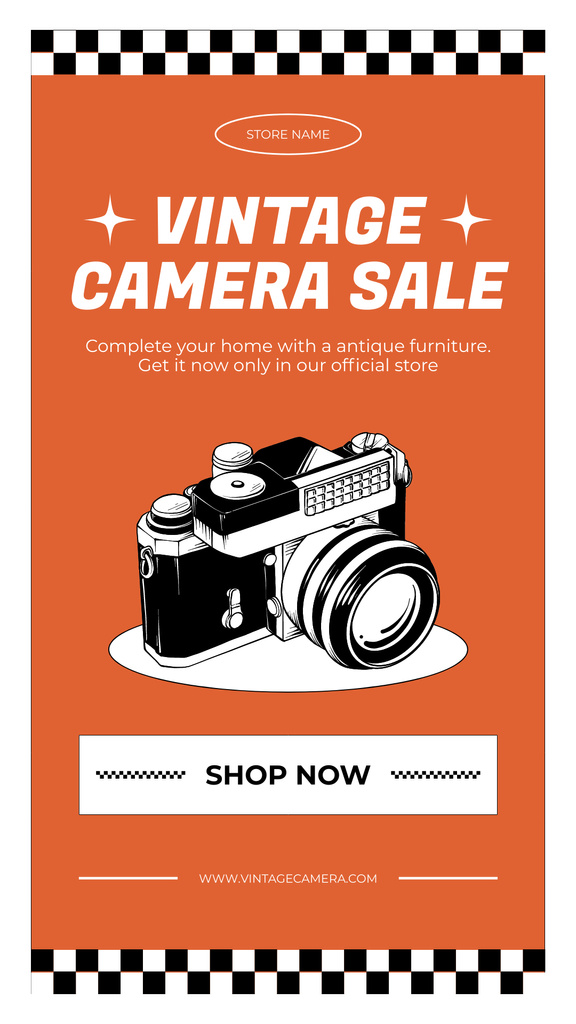 Designvorlage Historical Period Camera Sale Offer für Instagram Story