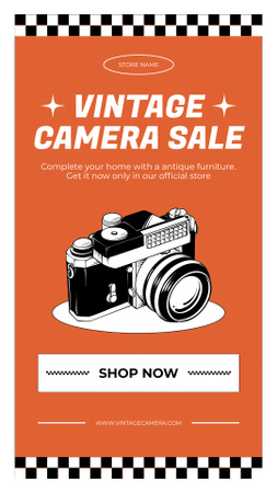 Historical Period Camera Sale Offer Instagram Story Design Template