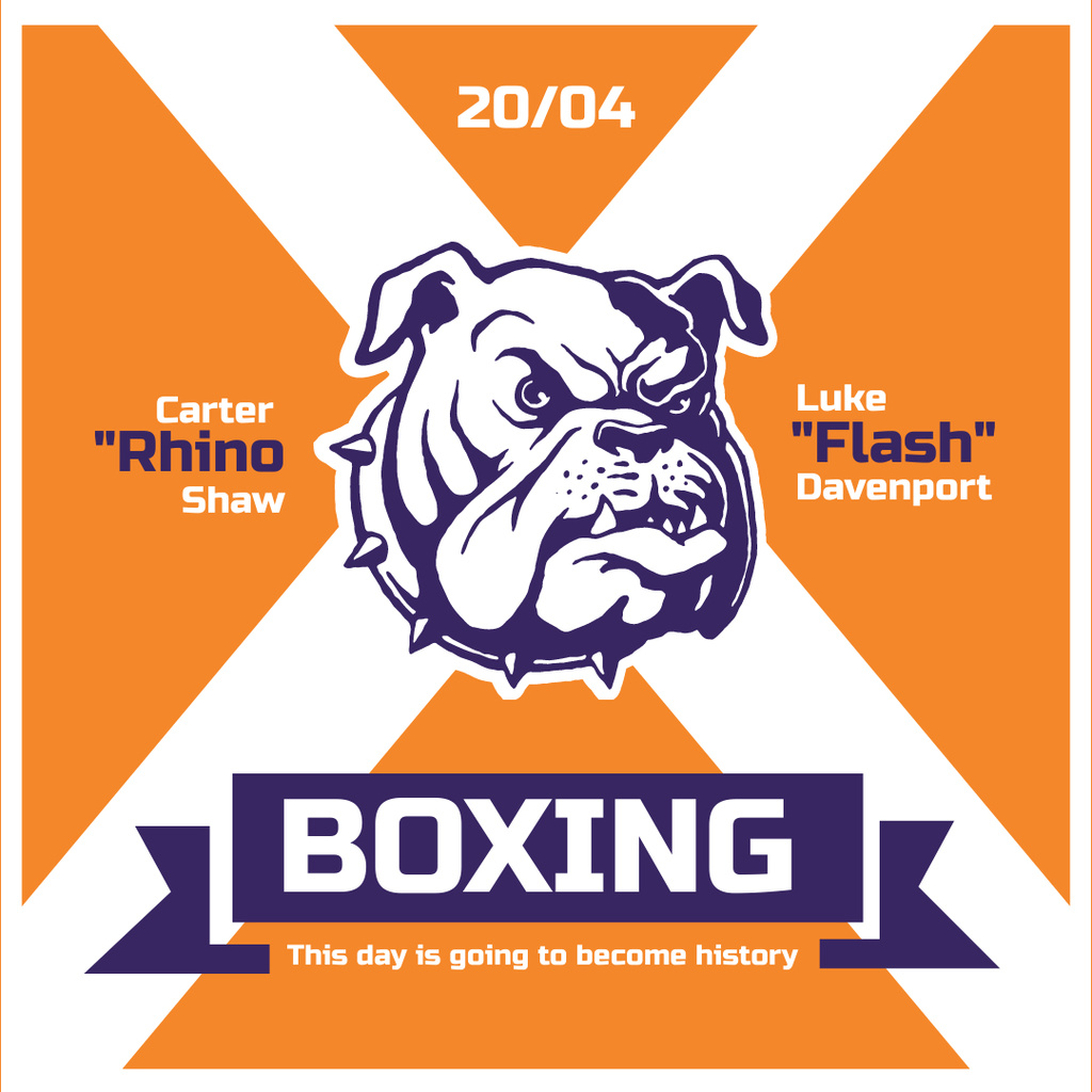 Plantilla de diseño de Boxing match Announcement with Angry Dog Instagram 