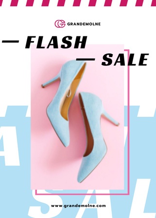 Designvorlage Female Fashionable Shoes in Pink für Flayer