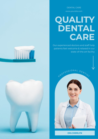 Offer of Quality Dental Care Poster – шаблон для дизайну