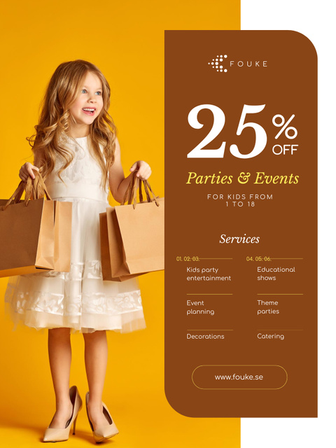 Party Organization Service At Discounted Rates Poster US Design Template
