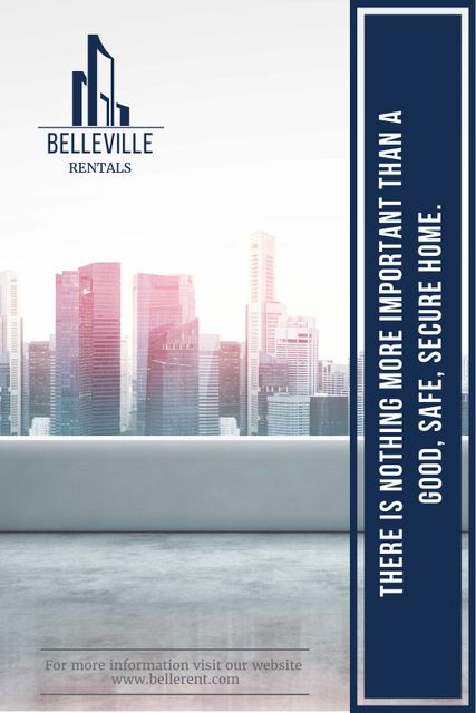 Designvorlage Real Estate Advertisement Modern City Skyscrapers für Tumblr