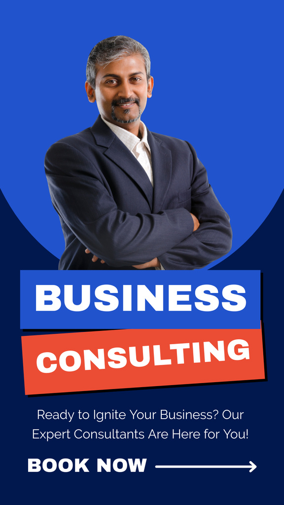 Plantilla de diseño de Business Consulting Services with Trusted Businessman Instagram Story 