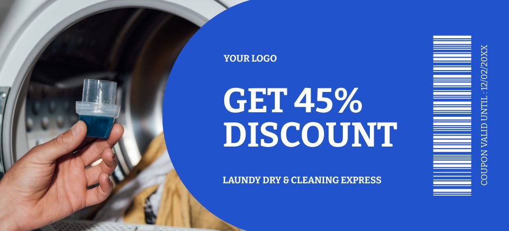 Discount Offer on Laundry Detergents Coupon 3.75x8.25in Πρότυπο σχεδίασης