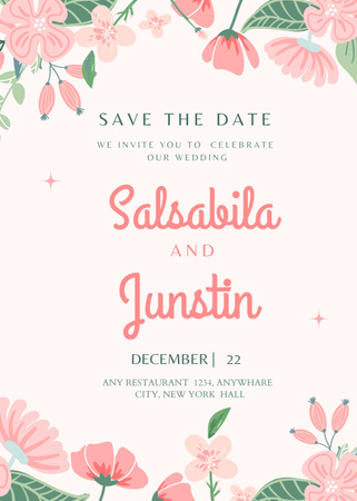 Wedding Celebration Announcement at Restoraunt Invitation Design Template