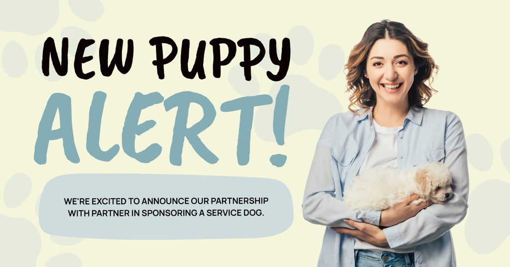Platilla de diseño Meet New Sweet Puppy Facebook AD