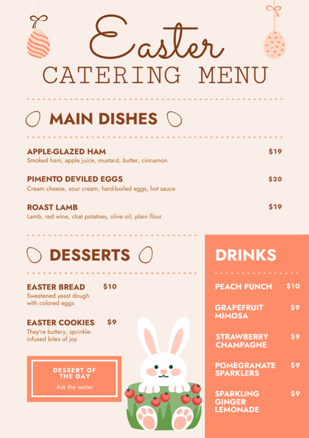 Modèle de visuel Easter Catering Offer - Menu