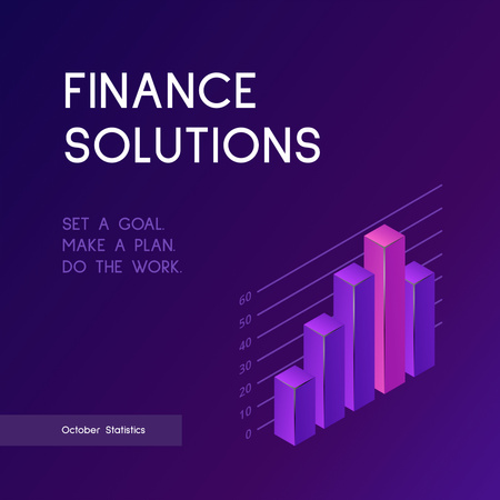 Ontwerpsjabloon van Instagram van diagram voor finance solutions