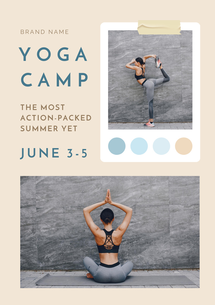 Ontwerpsjabloon van Poster van Yoga Camp Invitation