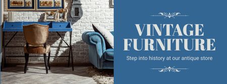 Ontwerpsjabloon van Facebook cover van Stijlvol Vintage meubilair in antiekwinkel