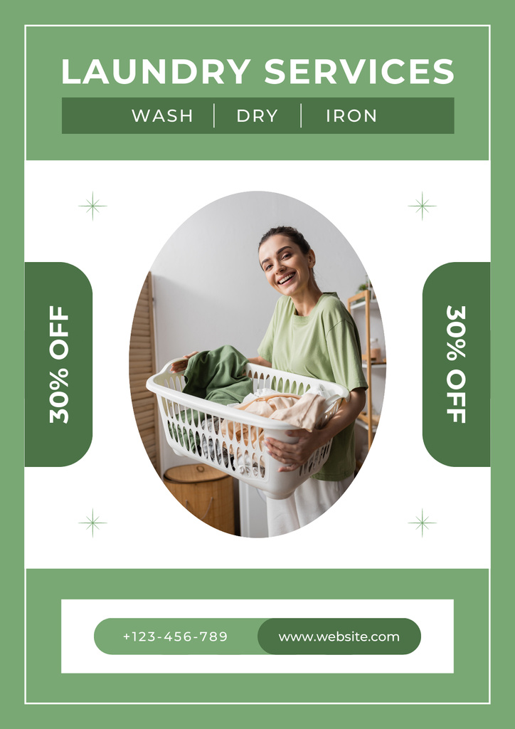 Plantilla de diseño de Offer Discounts on Laundry Service Poster 