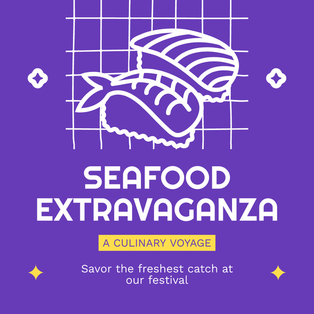 Ontwerpsjabloon van Instagram van Festival of Seafood Announcement