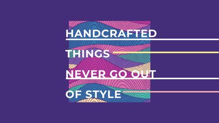 Handcrafted things Quote on Waves in purple Title Design Template
