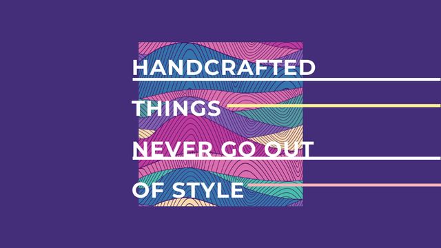 Handcrafted things Quote on Waves in purple Title – шаблон для дизайна