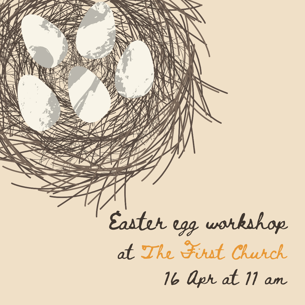 Easter Holiday Workshop Announcement Instagram Design Template
