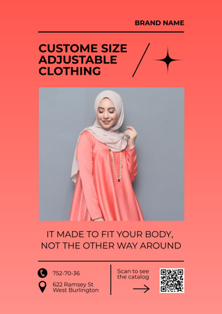 Állítható ruházati ajánlat hidzsábi nővel Poster tervezősablon