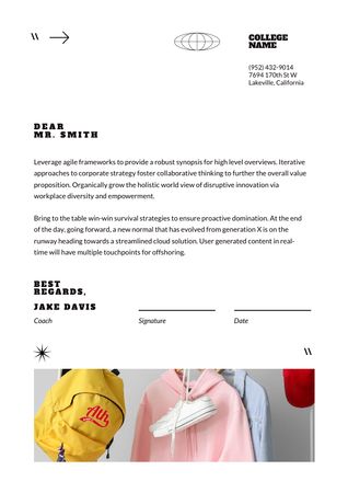 Designvorlage College Apparel and Merchandise für Letterhead