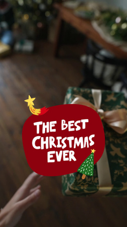 Ontwerpsjabloon van TikTok Video van Christmas Inspiration with Woman receiving Gift