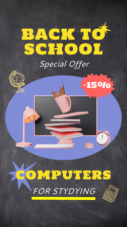 Cutting-edge Computers For Education In School Sale Offer Instagram Video Story Design Template