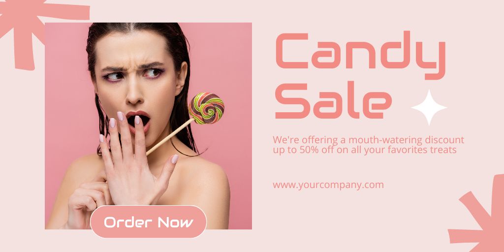 Modèle de visuel Sweets and Candies Sale Offer - Twitter