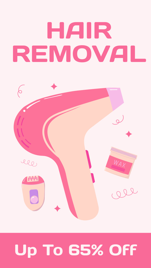 Discount for Hair Removal with Different Tools Instagram Story Modelo de Design