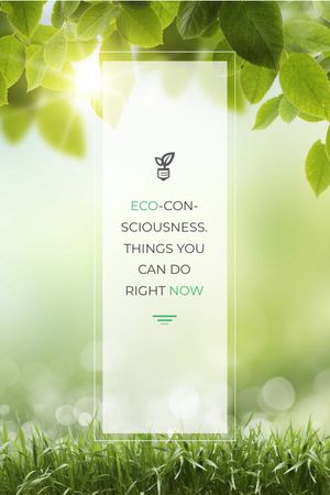 Eco Technologies Concept Light Bulb with Leaves Tumblr Design Template